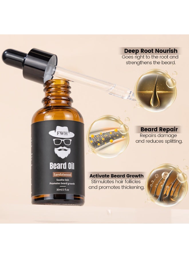 30ml Men's Beard Care Oil - Cross-border Nourishing Essence, Strengthens Beard Roots, Softens and Smooths Style, Special Nutrient Solution for Facial Hair - Image 3